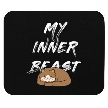 Discover My Inner Beast text white Mouse Pads