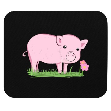 Discover Pig Symbol Nature Animal Grass Flower Mouse Pads