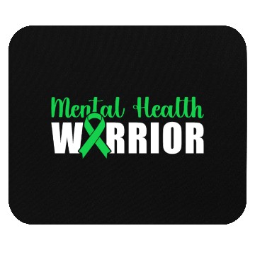 Discover Mental Health Warrior Green Ribbon Mouse Pads