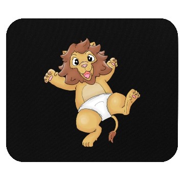 Discover Cute Lion Baby in Diapers Design (ideal gift) Mouse Pads
