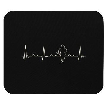 Discover Fireman Running. Heart. Love. EKG. Pulse. Beat. Mouse Pads