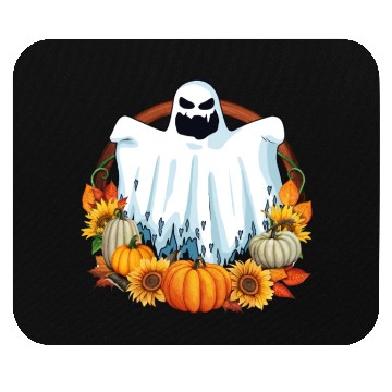 Discover Ghost Pumpkins Flowers Halloween Fall Lover Mouse Pads