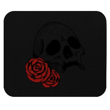 Discover Skull with red Roses | Skull | Bones | Halloween Mouse Pads