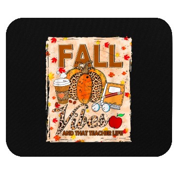 Discover Fall Vibes And That Teacher Life Bleached Mouse Pads