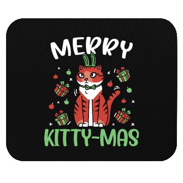 Discover Merry Kitty-mas Christmas Day Cat Lover Kitty Meow Mouse Pads