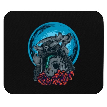 Discover Death Skull Samurai Warrior Arrow Bug Moon Flowers Mouse Pads