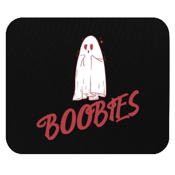 Discover Surprised ghost loves boobies, Boo halloween Mouse Pads