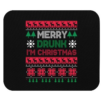 Discover Merry Drunk Im Christmas Wine Lover Mouse Pads