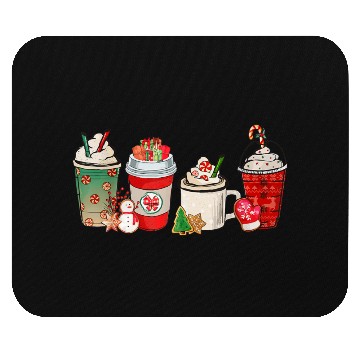 Discover Merry Christmas Coffee Snowman Latte Peppermint Mouse Pads