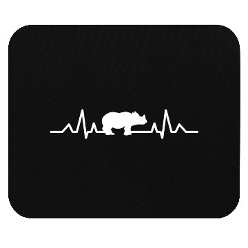 Discover Rhinoceros Africa Animal Gift Heartbeat Rhino Mouse Pads