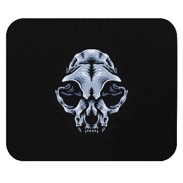 Discover Cat Skull Bursting out gray scale oddities Mouse Pads