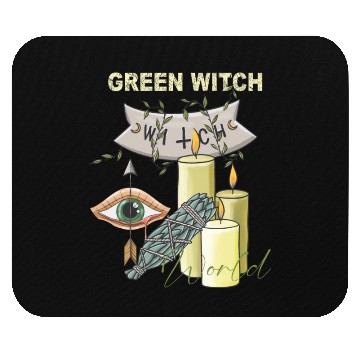 Discover Retro Green Witch World Halloween Mouse Pads