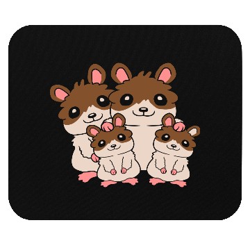 Discover Friendly hamster family kids Mouse Pads
