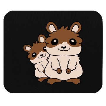 Discover Hamster family small child Mouse Pads