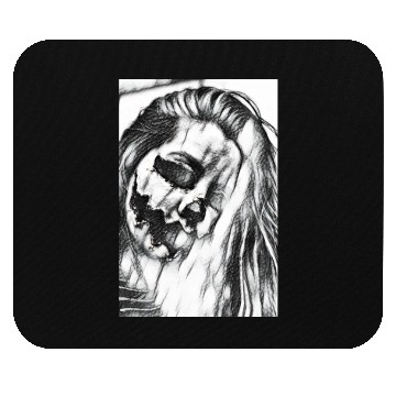 Discover Demonic Girl Black White Mouse Pads