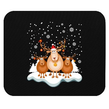 Discover Funny Reindeer Red Nose Santa Snowflake Mouse Pads