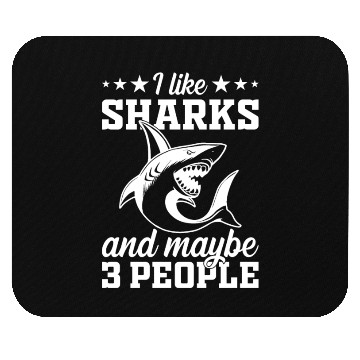 Discover I Like Sharks & Maybe 3 People - Great White Shark Mouse Pads