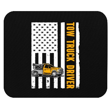 Discover US Flag Tow Truck Driver Mouse Pads