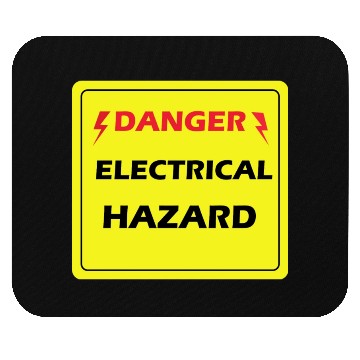 Discover Danger Electrical Hazard Yellow warning Label Mouse Pads