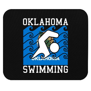 Discover Oklahoma Flag Swimming Team Swim Swimmer US State Mouse Pads