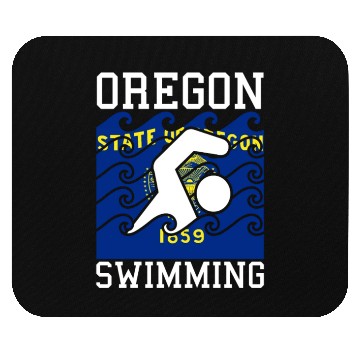 Discover Oregon Flag Swimming Team Pacific Swim Swimmer US Mouse Pads