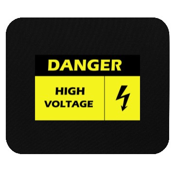 Discover Danger Electrical Hazard Yellow warning Label Mouse Pads