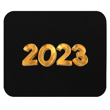 Discover happy new year 2023 gold text with transparent Mouse Pads