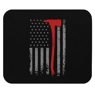 Discover Wildland Firefighter Axe American Flag Thin Red Li Mouse Pads