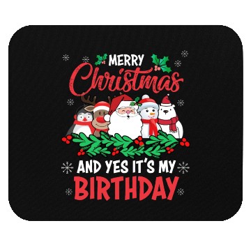 Discover Merry Christmas And Yes Its My Birthday Mouse Pads