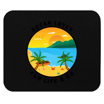 Discover Ocean Lover And Cool Illustration Of A Island Mouse Pads