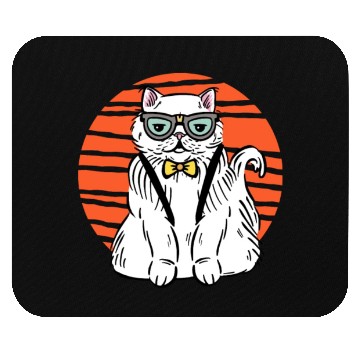 Discover Stylish Nerd Persian Cat Beanie Glasses Tattoo Mouse Pads