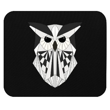 Discover White owl geometrical Mouse Pads