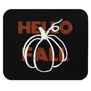 Discover Hello Fall Cute Nature Autumn Pumpkins Mouse Pads