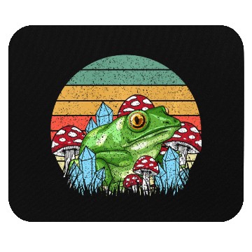 Discover Retro Realistic Toad Frog Mushrooms Mouse Pads