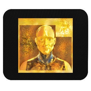 Discover Golden Android Confused and Concerned Abstract Mouse Pads