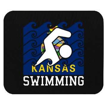 Discover Kansas Flag Swimming Team Swim Swimmer US State Mouse Pads