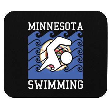 Discover Minnesota Flag Swimming Team Swim Swimmer US State Mouse Pads