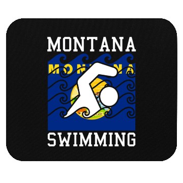 Discover Montana Flag Swimming Team Swim Swimmer US State Mouse Pads