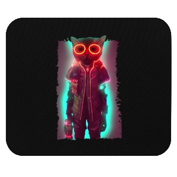 Discover Futuristic Cyberpunk Cat Mouse Pads