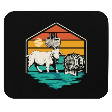 Discover Beer Drinking Goat Men Beer Lover Mouse Pads