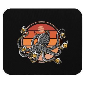 Discover Beer Drinking Octopus Men Beer Lover Mouse Pads
