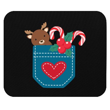 Discover Christmas moose peppermint pocket Mouse Pads