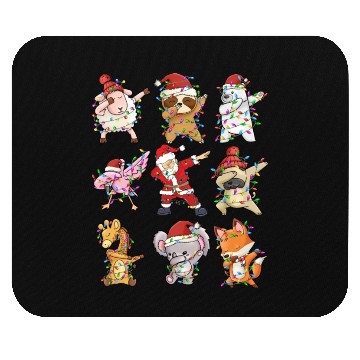 Discover Dabbing Santa Animal Friends Christmas Kids Boys Mouse Pads