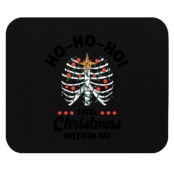 Discover Christmas Holiday Skeleton Rib Cage Radiology Mouse Pads