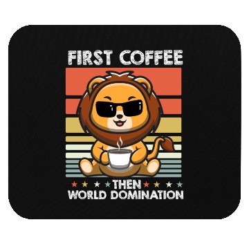 Discover Lion Sunglasses Coffee Mouse Pads