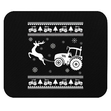 Discover Farm Tractor Reindeer Fun Christmas Sweater Farmer Mouse Pads