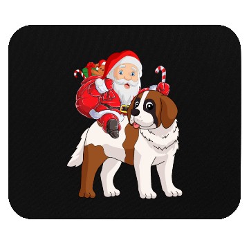 Discover Saint Bernard Christmas Santa Claus Xmas Pajama Mouse Pads