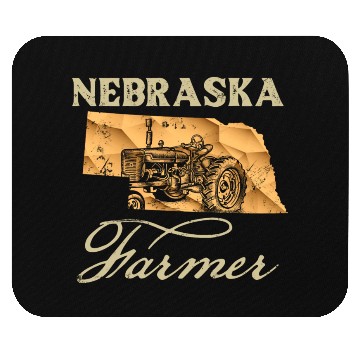 Discover Nebraska Farmer Tractor Lover State Map Farming Lo Mouse Pads