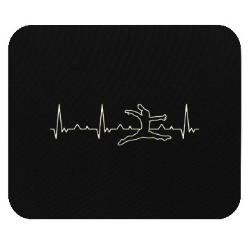 Discover Gymnast Woman Jump Exercise. Heart. Love. EKG. Mouse Pads