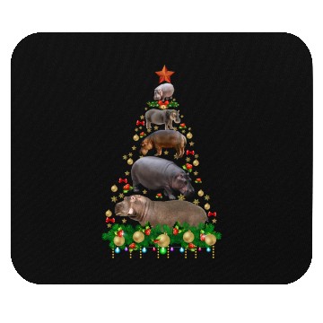 Discover Hippo Christmas Tree Mouse Pads